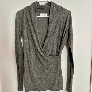 Velvet (by Graham & Spencer) Low-Cut Ruched Shirt, Size L